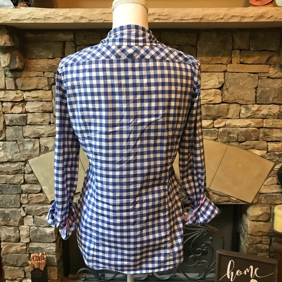 NWOT Banana Republic Soft Wash Checked Top Small - Picture 4 of 8